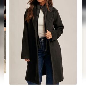 NWT Hem & Thread Black Contrast Padded Coat Sz Med